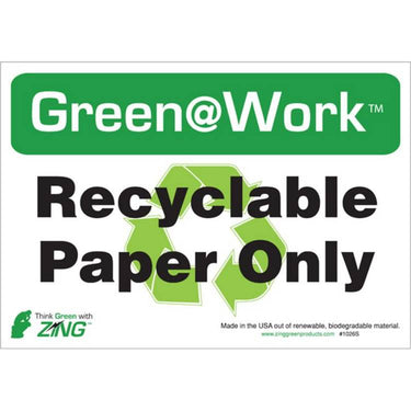 ZING Green At Work Label, 7x10, 5/PK- Model 1026S